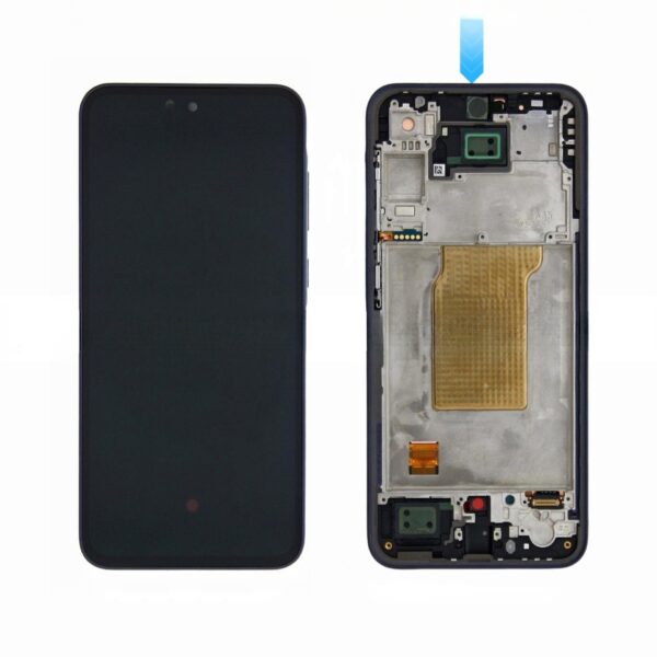 "Pre-Assembled Frame" Samsung A35 5G (SM-A356B) Screen with Black Frame LCD+Touch Complete SERVICE PACK (Pre-assembled Frame)