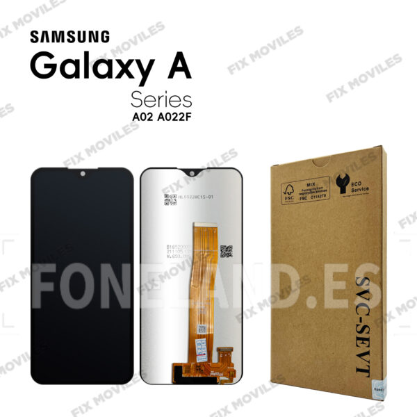 Pantalla Samsung Galaxy A02 A022 / M12 M127 V01T Negra LCD+Táctil SERVICE PACK