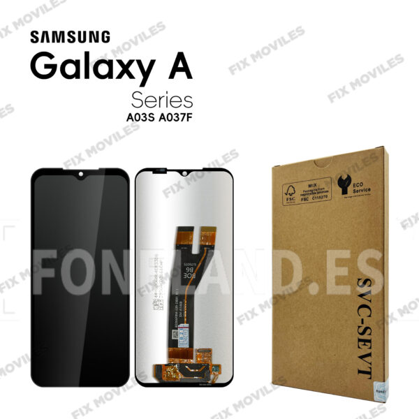 Pantalla Samsung A037F A03S 2021 (160mm) Negro SERVICE PACK BLACK NON EU CODE