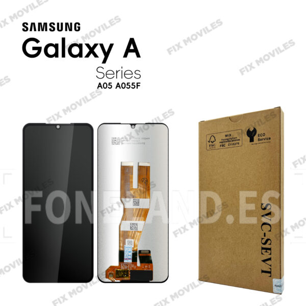 Pantalla Samsung A05 A055F Negro LCD+Táctil SERVICE PACK