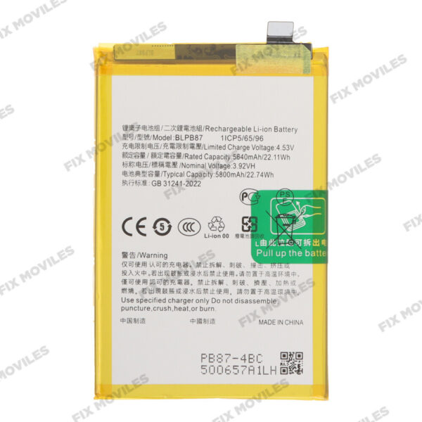 Batería para OPPO Reno13 F 4G CPH2701 BLPB87 5800mAh