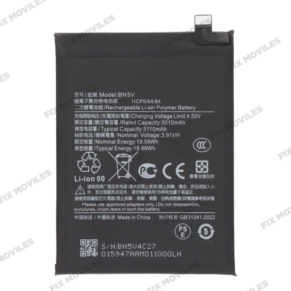 Batería para Xiaomi Redmi Note 14 Pro 5G/Poco X7 BN5V 5110mAh