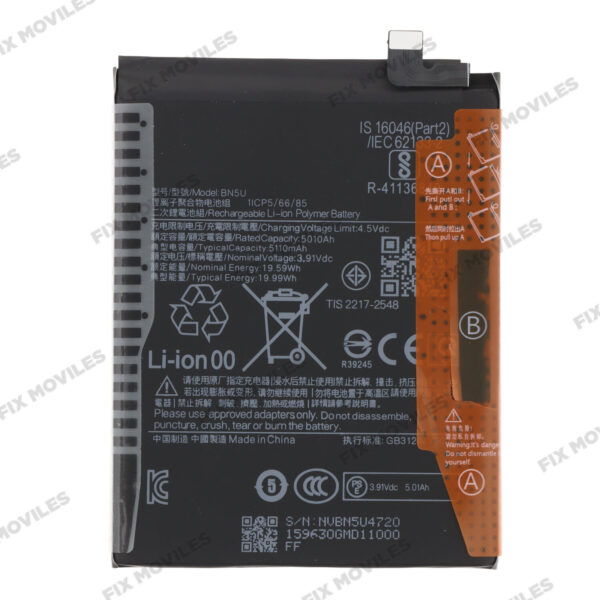 Batería para Xiaomi Redmi Note 14(India)/Note 14 5G BN5U 5110mAh