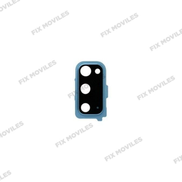 Lente Cristal Camara con Marco para Samsung S20 G980F Azul camara