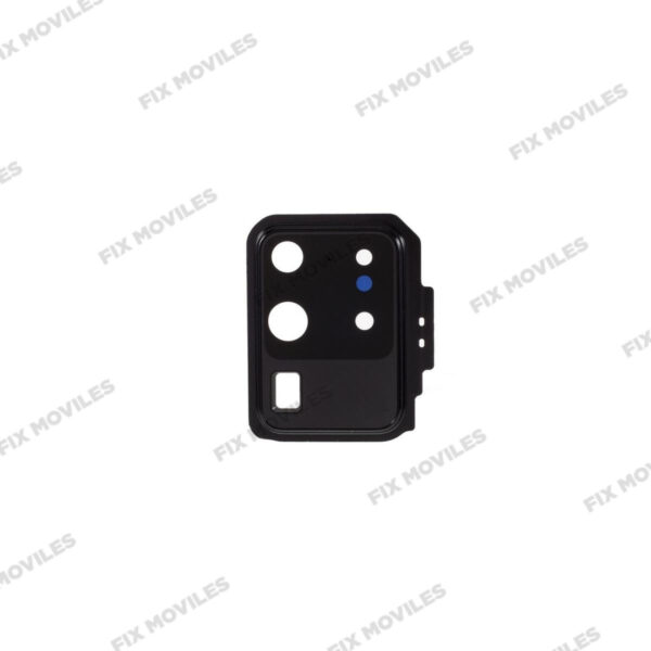 Lente Cristal Camara con Marco para Samsung S20 Ultra G988F Negro camara