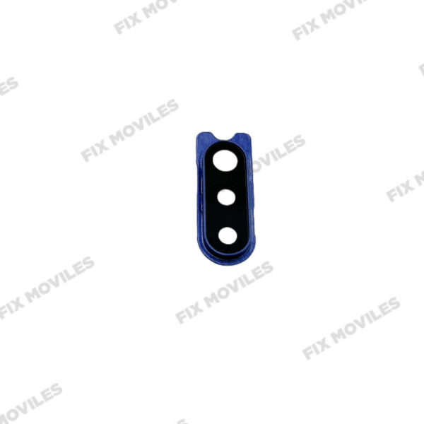 Lente Cristal Camara con marco para Samsung A20S 207F Azul