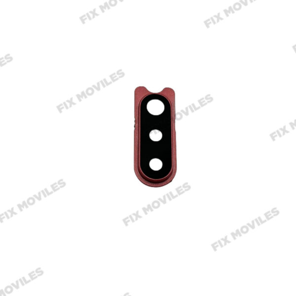 Lente Cristal Camara con marco para Samsung A20S 207F Rojo