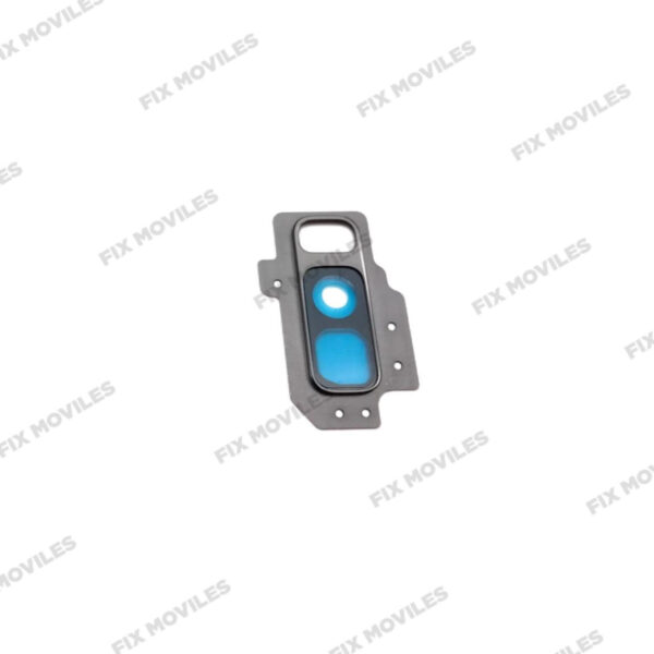 Lente Cristal de Camara+Marco Soporte para Samsung SM-G965 Galaxy S9 Plus Gris camara