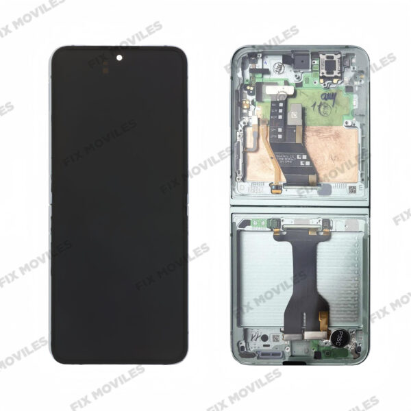 Pantalla Interior Samsung Z Flip 6 5G F741B Mint / Verde con Marco Original Completa SERVICE PACK
