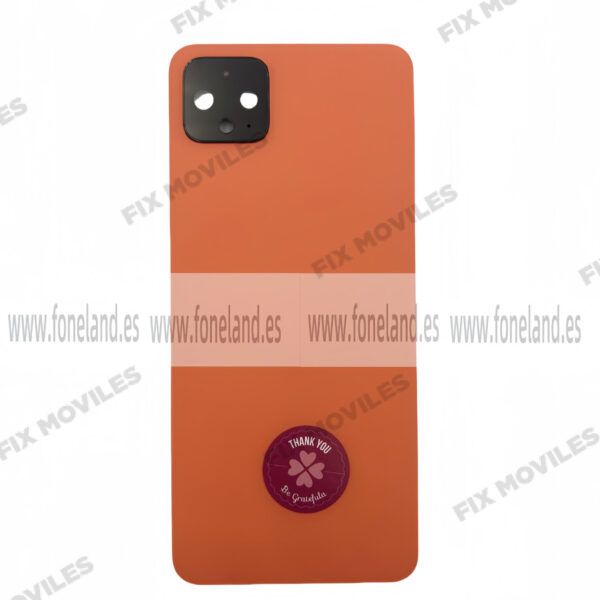 Tapa Trasera para Google Pixel 4XL Naranja con Lente Original