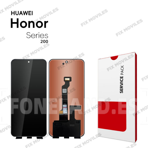 Pantalla Honor 200 Negro Sin Marco LCD+TACTIL Completo SERVICE PACK
