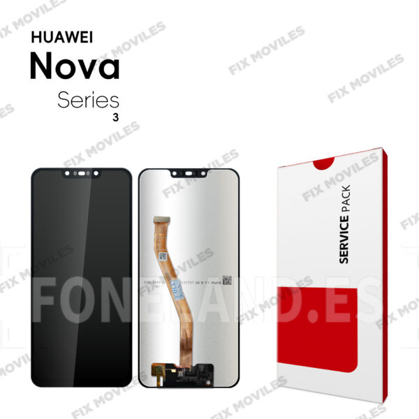 Pantalla Huawei Nova 3 2018 Negra Completa LCD+Tactil SERVICE PACK