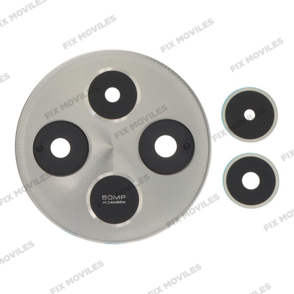 Lente Cristal Camara con Marco para Xiaomi Poco C75 Dorado