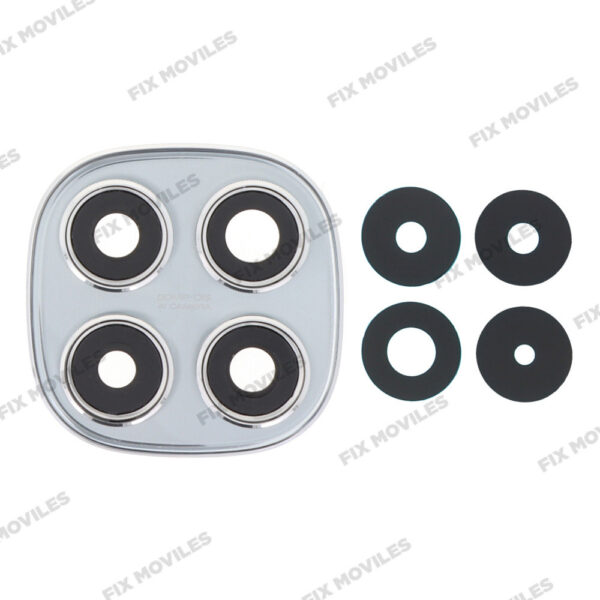 Lente Cristal Camara con Marco para Xiaomi Poco X7 Plata