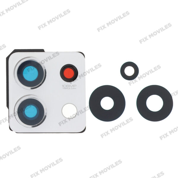 Lente Cristal Camara con Marco para Xiaomi Redmi Note 13 5G Blanco