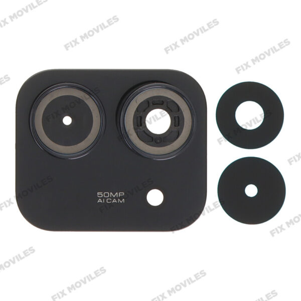 Lente Cristal con Marco Camara para Xiaomi Redmi 15C 4G / Redmi 15C 5G Negro