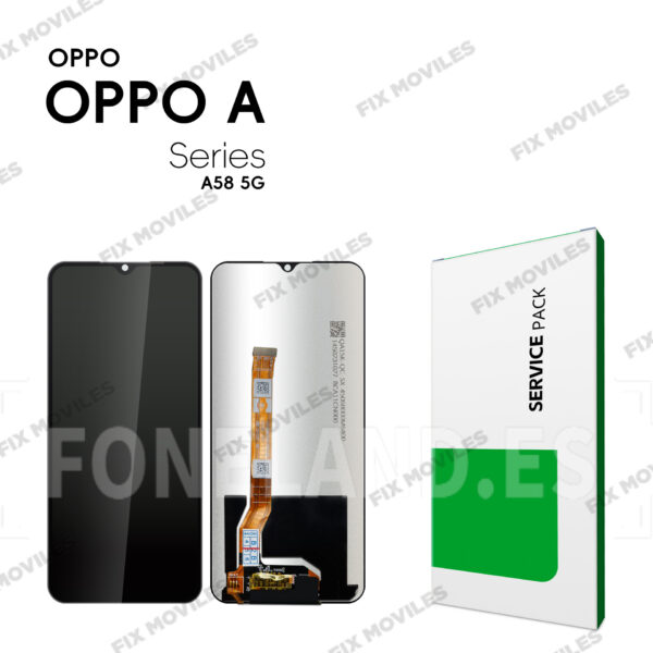 Pantalla OPPO A58 5G (PFTM20) / A78 5G (CPH2483, CPH2495) Negra Completa LCD+Tactil SERVICE PACK