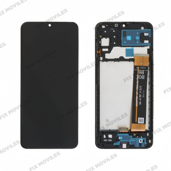 Original Pantalla Samsung SM-A135 A13 4G 2022 Negro con marco SERVICE PACK
