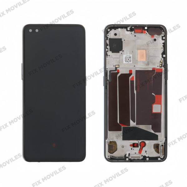 Pantalla One Plus Nord (5G) con Marco Gris / Negro Completa LCD+Tactil SERVICE PACK