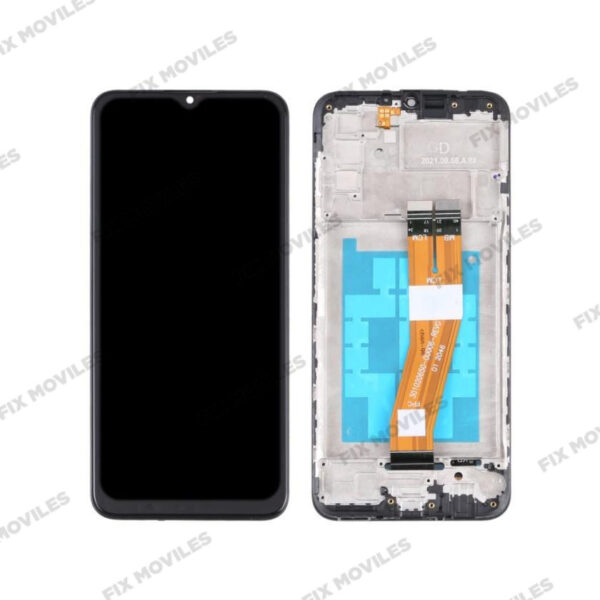 Original Nveuo Pantalla Samsung A037F A03S 2021 (160mm) Negro con Marco No Version EU