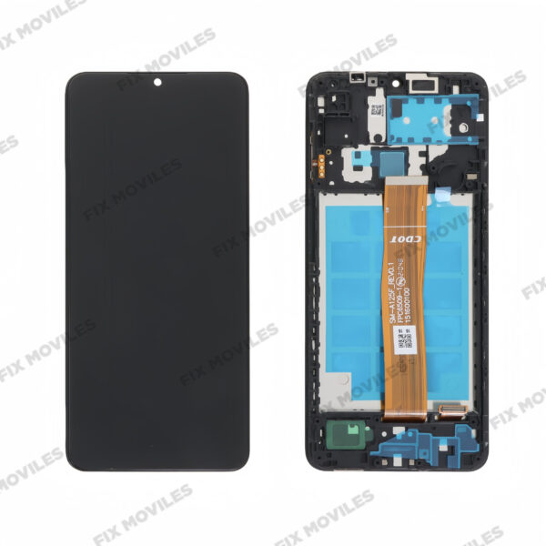 Pantalla Samsung A127 A12 2021 Negro Con Marco