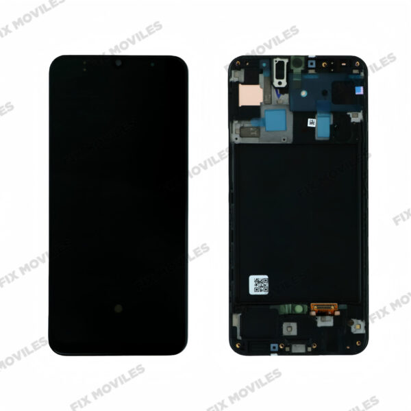 Pantalla Samsung A50 2019 SM-A505 Negro con Marco Completa SERVICE PACK