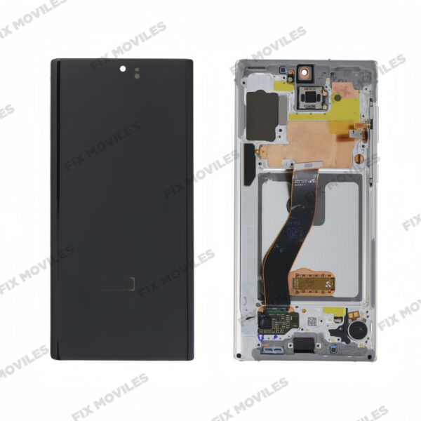 Pantalla Samsung Note 10 N970 Blanco con Marco Original Completa SERVICE PACK + Batería