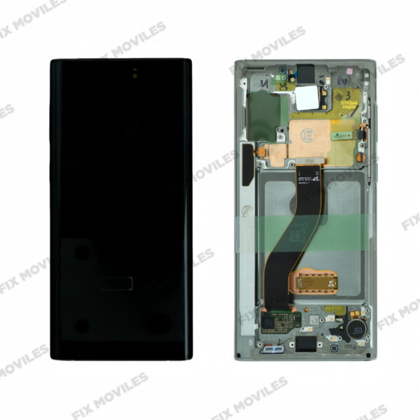 Pantalla Samsung Note 10 N970 Plateada con Marco Original Completa SERVICE PACK + Batería