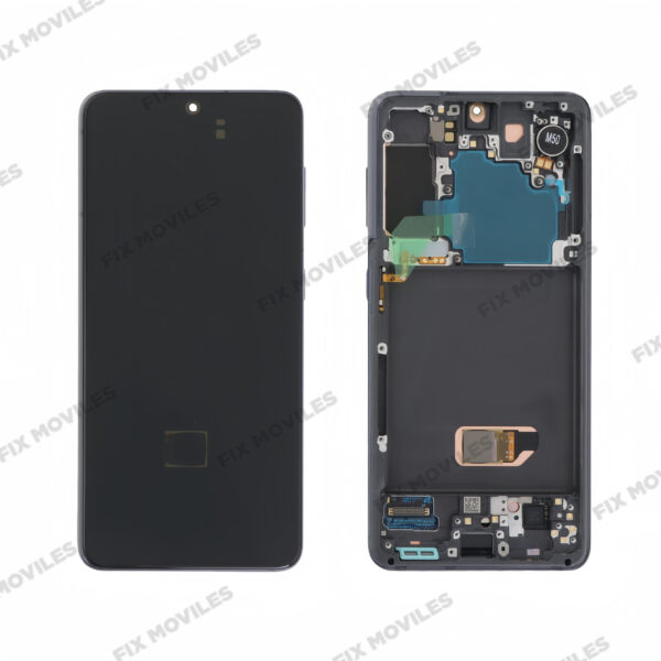 Pantalla Samsung S21 5G G991F Negro / Gris Fantasma con Marco Original Completa SERVICE PACK