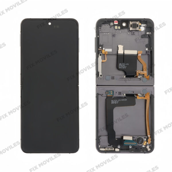 Pantalla Interior Samsung Z Flip 4 5G F721 Gris con Marco Original Completa SERVICE PACK