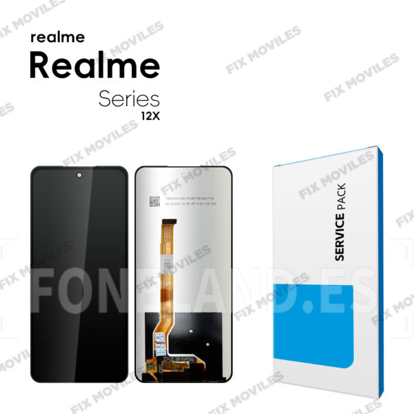 Pantalla Realme 12 (RMX3999) / 12X 5G Negra Completa LCD+Tactil SERVICE PACK