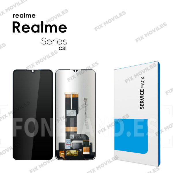 Pantalla OPPO Realme C31 Negro Completa LCD+Tactil SERVICE PACK