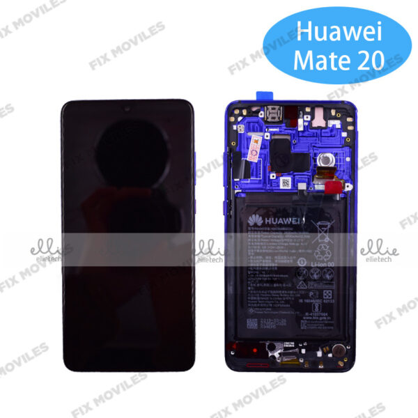 Pantalla Huawei Mate 20 con marco Azul Con Batería Completa LCD+Tactil SERVICE PACK