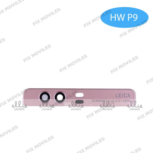Lente Cristal Camara para Huawei P9 Rosa con pegatina camara