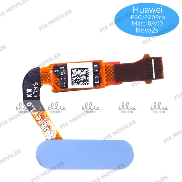 Flex de Home Boton con Lector de Huella para Huawei P20/ P20 Pro/ Mate 10/ V10/ Nova 2S Azul
