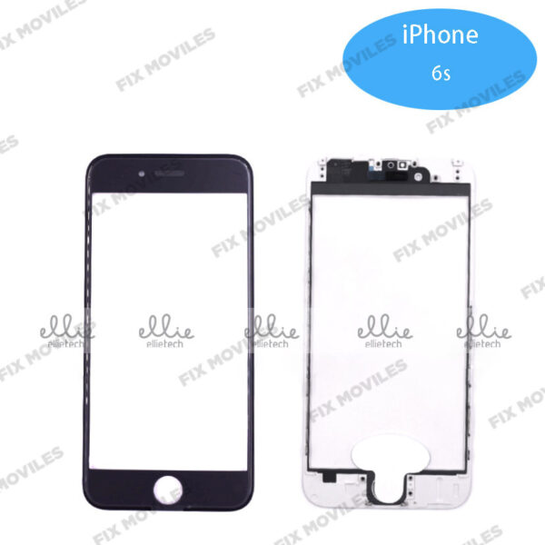 Pantalla Cristal + Marco Lateral con Pegamento para iPhone 6S Negro
