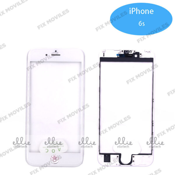 Pantalla Cristal + Marco Lateral con Pegamento para iPhone 6S Blanco
