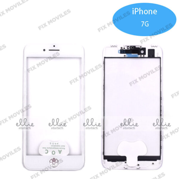 Pantalla Cristal + Marco Lateral con Pegamento para iPhone 7G Blanco Original