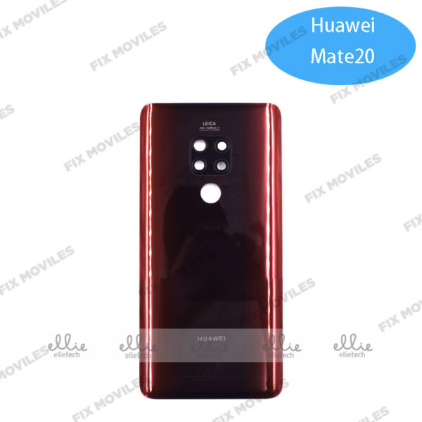 Tapa Trasera con lente de cristal para Huawei Mate 20 Rojo