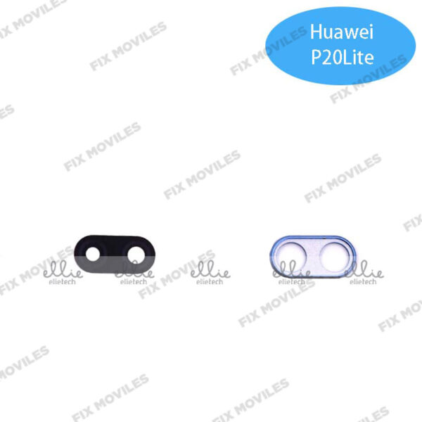 Lente Cristal Camara + Marco para Huawei P20 Lite Azul