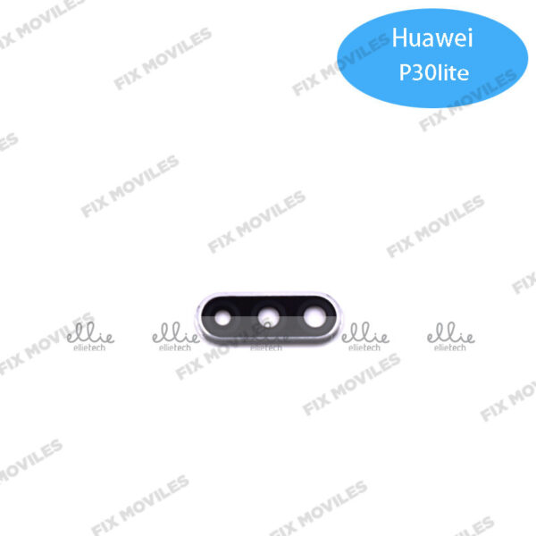 Lente Cristal Camara + Marco para Huawei P30 Lite Blanco