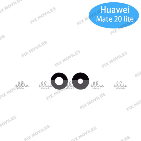 Lente Cristal Camara con Marco para Huawei Mate 20 Lite Negro