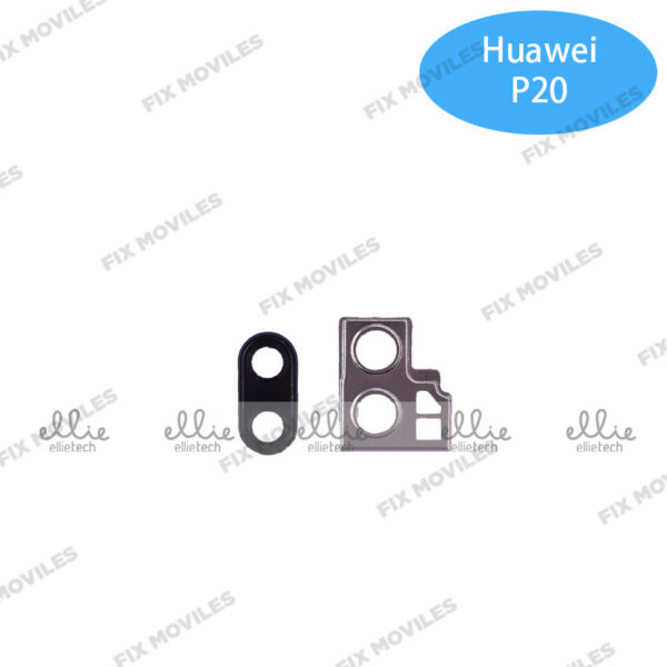 Lente Cristal Camara con Marco para Huawei P20 Pro Negro camara