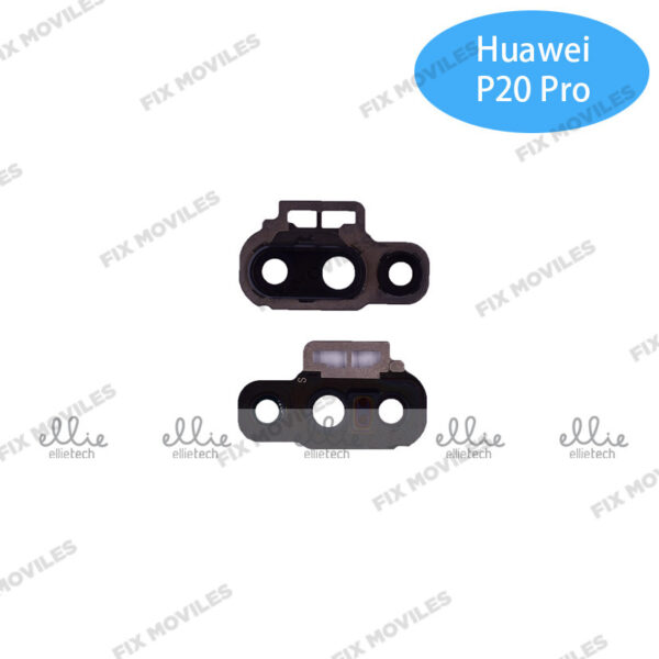 Lente Cristal Camara con Marco para Huawei P20 Negro camara