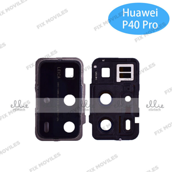 Lente Cristal Camara con Marco para Huawei P40 Pro Negro camara