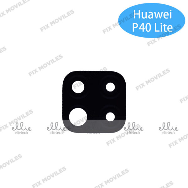 Lente Cristal Camara para Huawei P40 Lite Negro con Pegatina camara