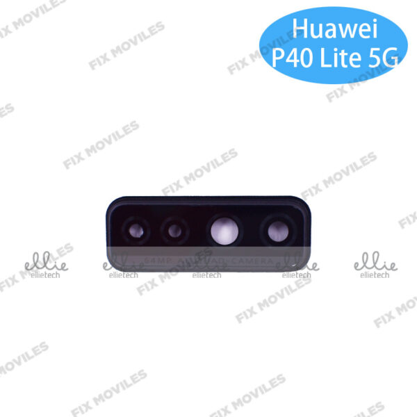 Lente Cristal Camara con Marco para Huawei P40 Lite 5G / Nova 7SE Negro camara