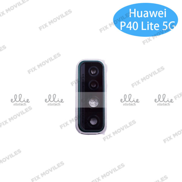 Lente Cristal Camara con Marco para Huawei P40 Lite 5G / Nova 7SE Verde camara