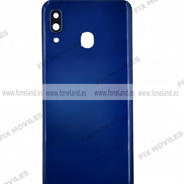 Tapa Trasera para Samsung A20 A205F Azul Con Lente (SIN LOGO)