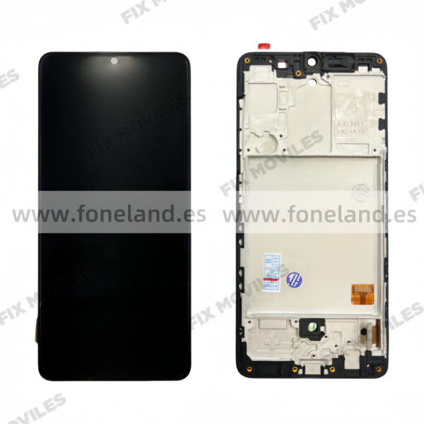 Pantalla Samsung A41 A415F Negra con Marco LCD+Táctil OLED